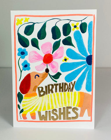 Paper Salad  Birthday Wishes Dog BIRTHDAY CARD