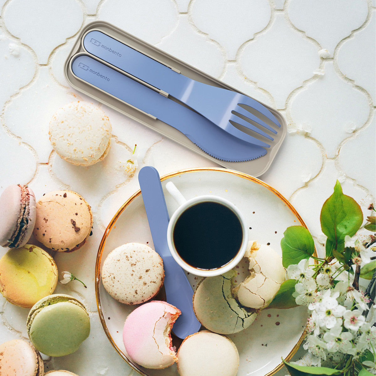 MONBENTO Pocket Colour Cutlery Set Infinity