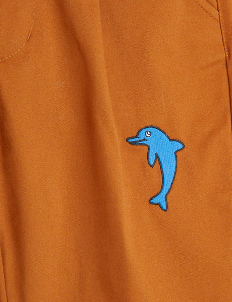 MINI RODINI Dolphin Embroidered Chinos