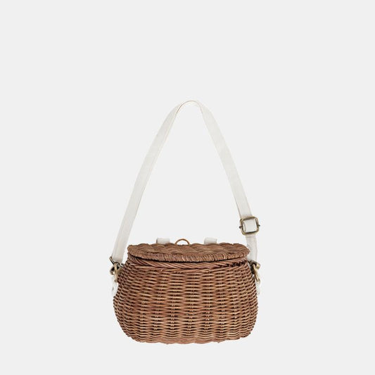 OLLI ELLA MINI CHARI RATTAN BAG Natural
