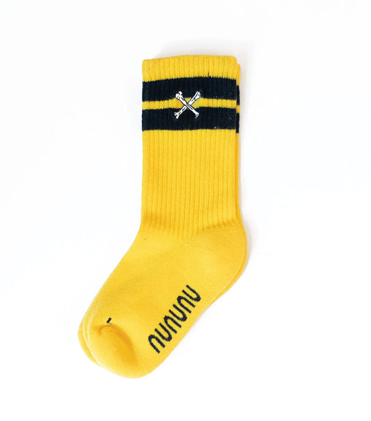 NUNUNU cross bone socks yellow