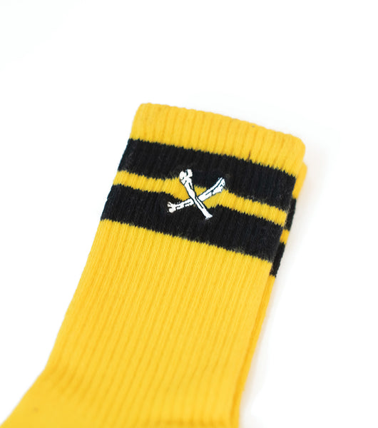 NUNUNU cross bone socks yellow