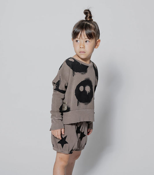 NUNUNU star yoga shorts BROWN