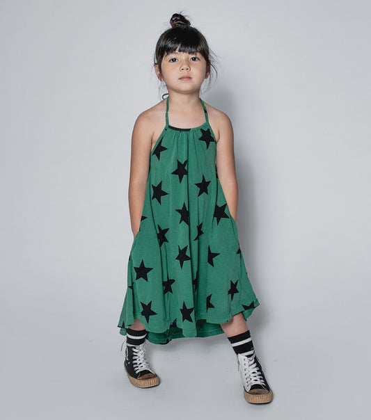 nununu star collar dress green
