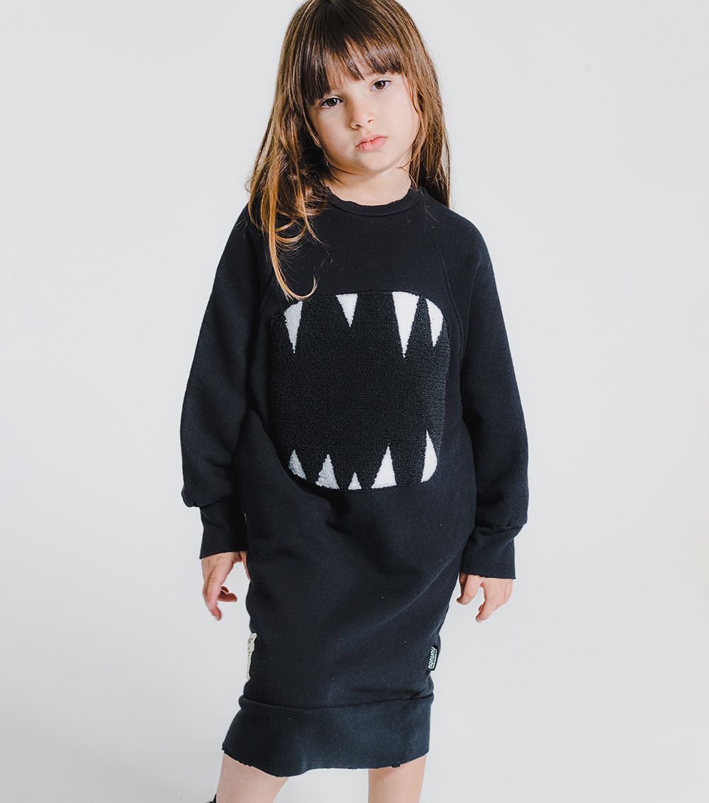 NUNUNU fuzzy roar a dress BLACK