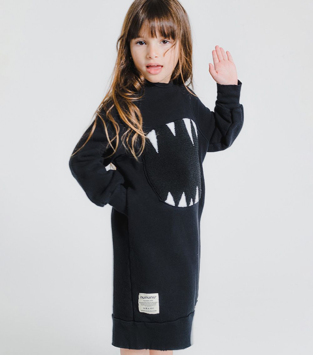 NUNUNU fuzzy roar a dress BLACK