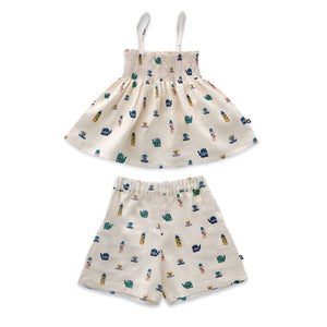 OEUF NYC Girl Smock Set Gardenia