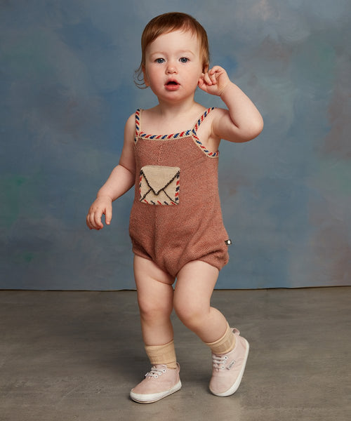 OEUF NYC Envelope Romper Faded Mauve