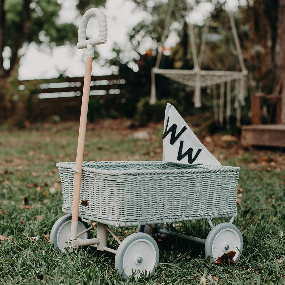 OLLI ELLA Rattan Wonder Wagon - Vintage Blue