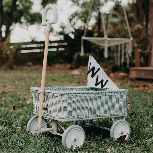 OLLI ELLA Rattan Wonder Wagon - Vintage Blue