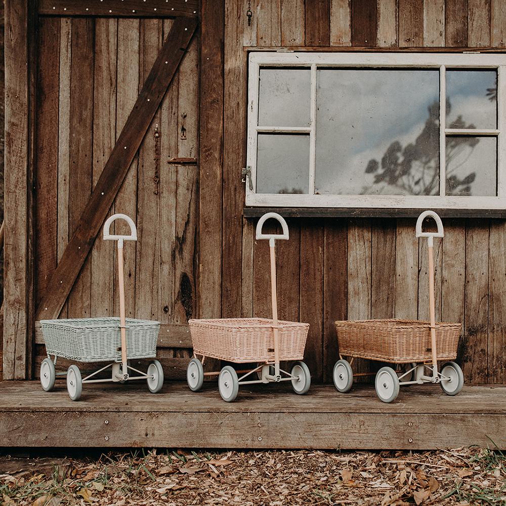 OLLI ELLA Rattan Wonder Wagon - Vintage Blue