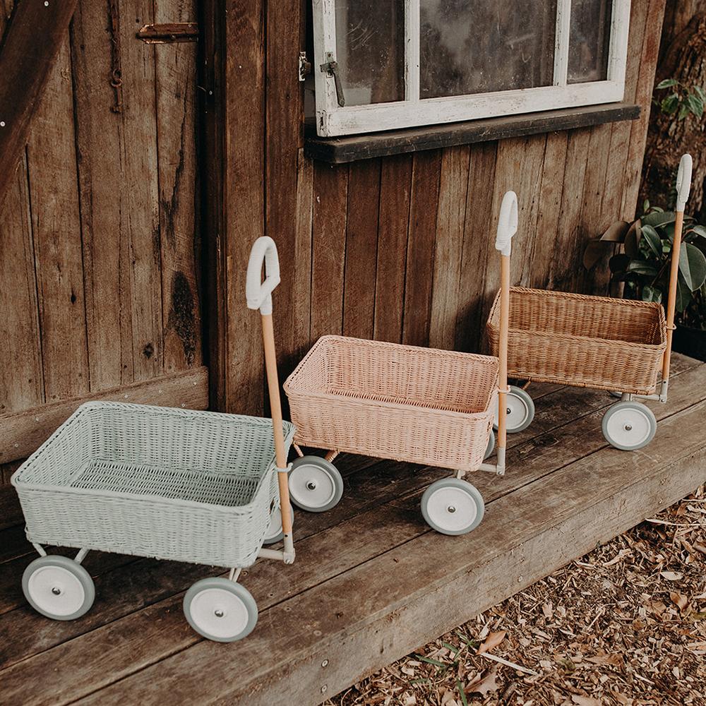 OLLI ELLA Rattan Wonder Wagon - Vintage Blue
