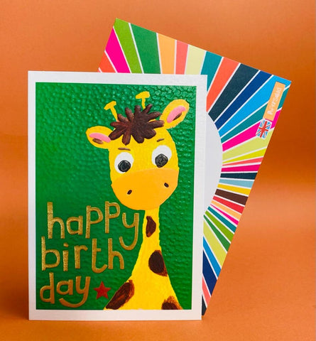 Paper Salad Happy Birthday Giraffe BIRTHDAY CARD