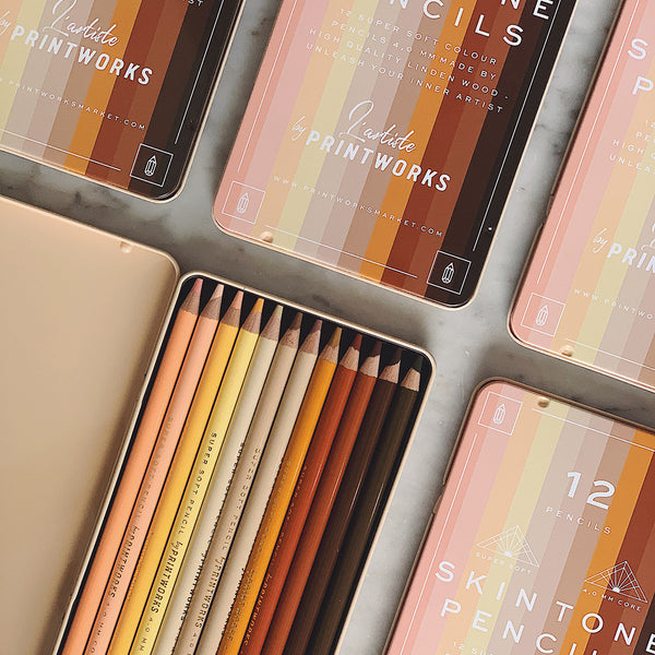 Printworks  Colour Pencils (Set Of 12) - Skin Tone