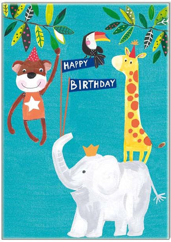 Paper Salad Happy Birthday Animals Card