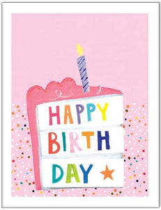 Paper Salad Pink Cake Birthday Card