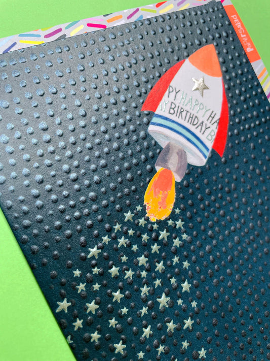 Paper Salad HAPPY BIRTHDAY ROCKET CARD