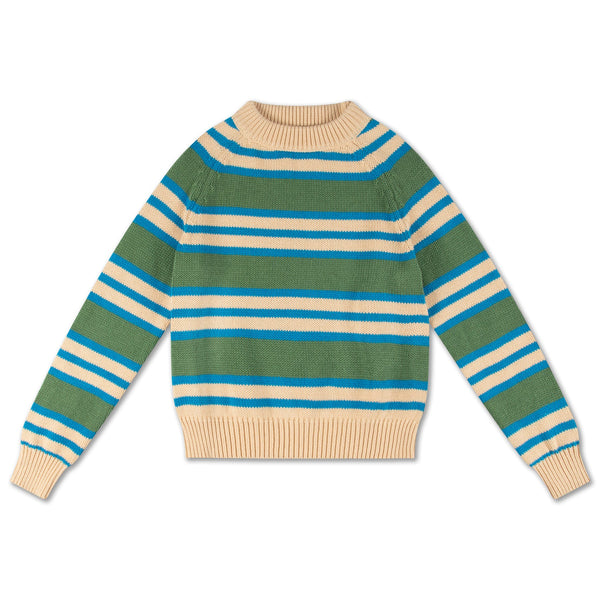 REPOSE AMS KNIT RAGLAN SWEATER - IRREGULAR STRIPE