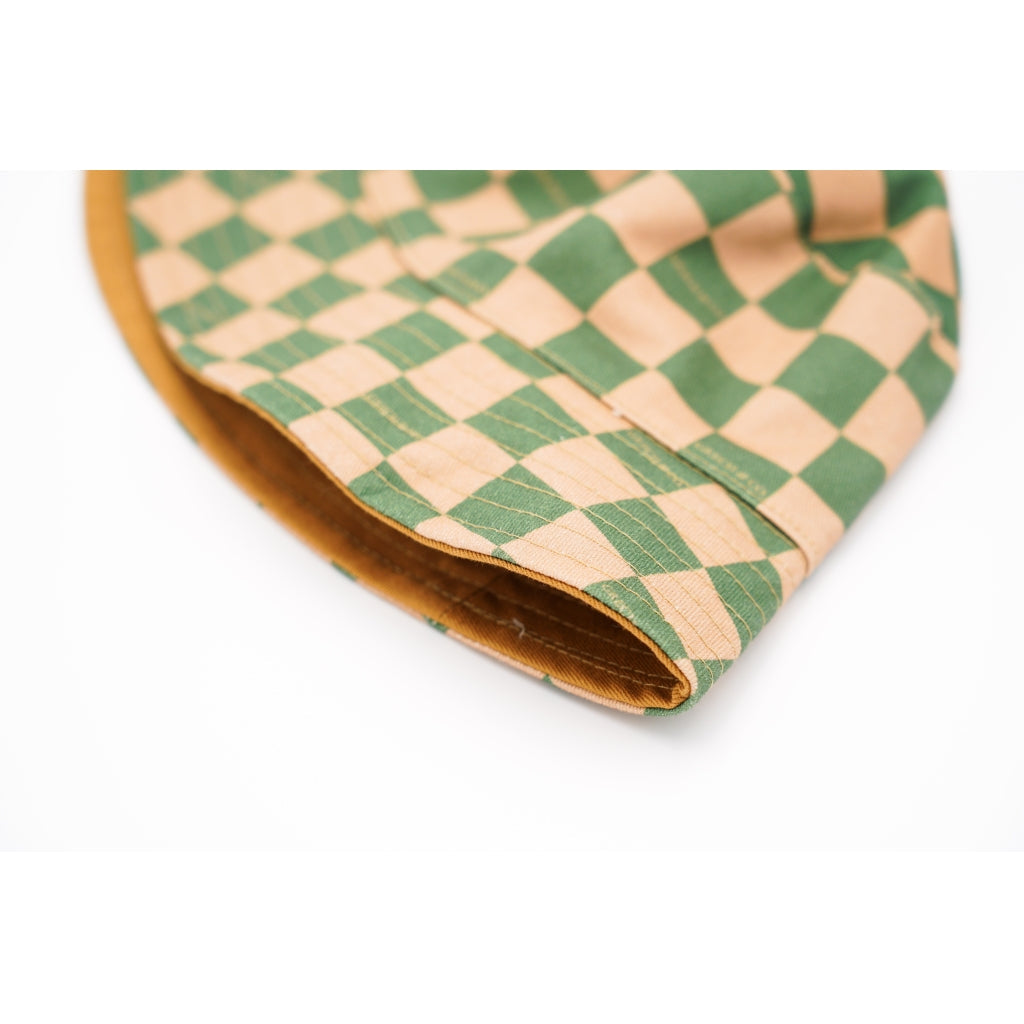 Grech & Co. REVERSIBLE BUCKET HAT - CHECKS SUNSET + ORCHARD