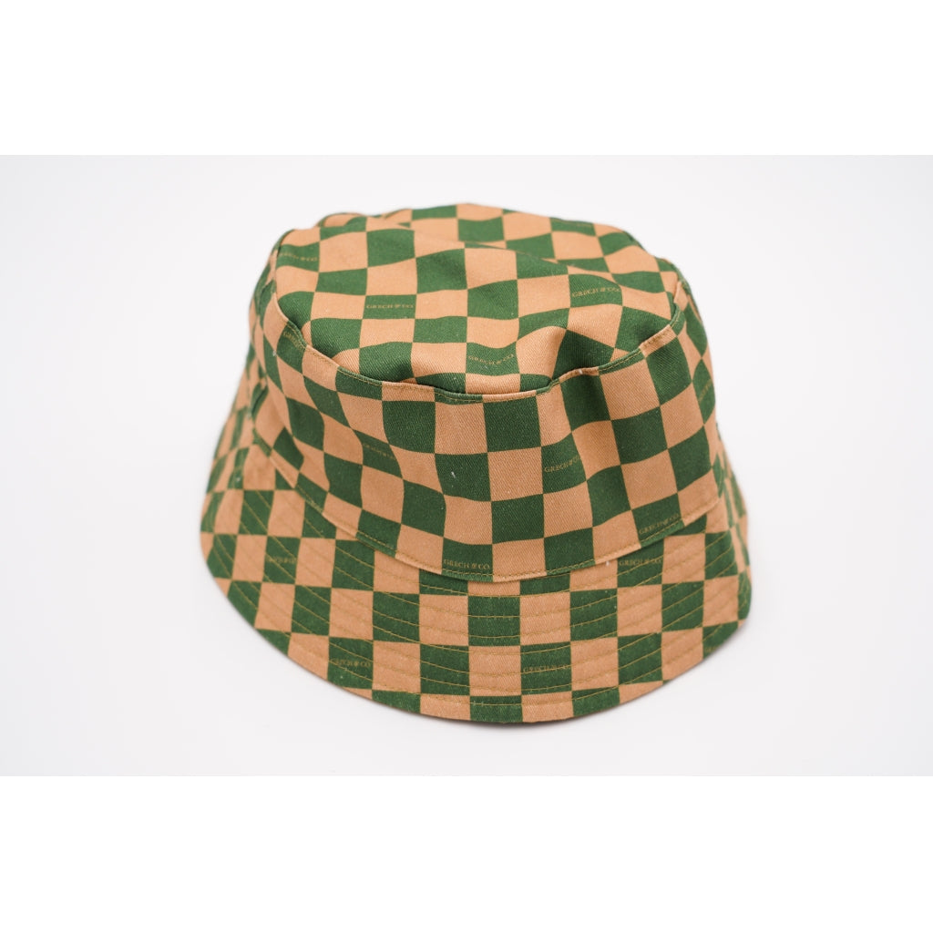 Grech & Co. REVERSIBLE BUCKET HAT - CHECKS SUNSET + ORCHARD