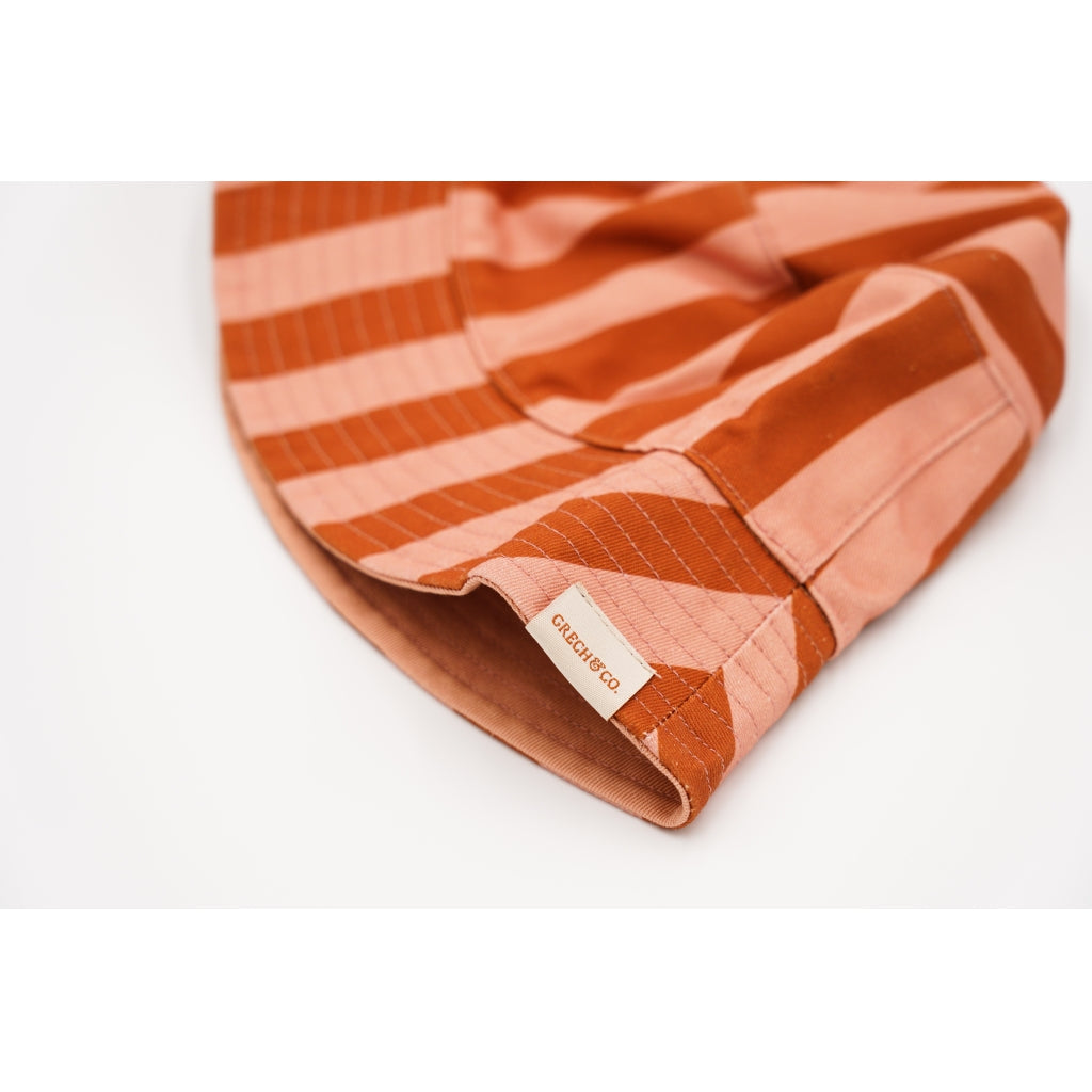 Grech & Co. REVERSIBLE BUCKET HAT - STRIPES SUNSET + TIERRA