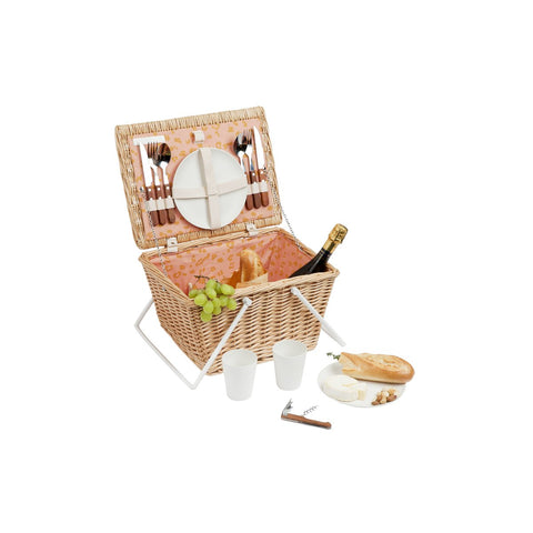 SUNNYLIFE Small Picnic Basket Call Of The Wild - Peachy Pink