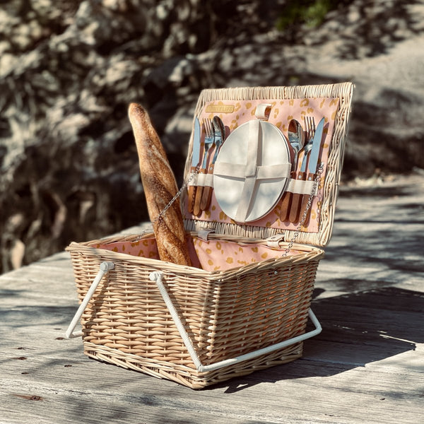 SUNNYLIFE Small Picnic Basket Call Of The Wild - Peachy Pink