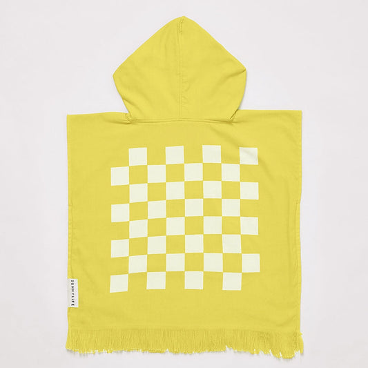 SUNNYLIFE Beach Games Hooded Towel Checkerboard