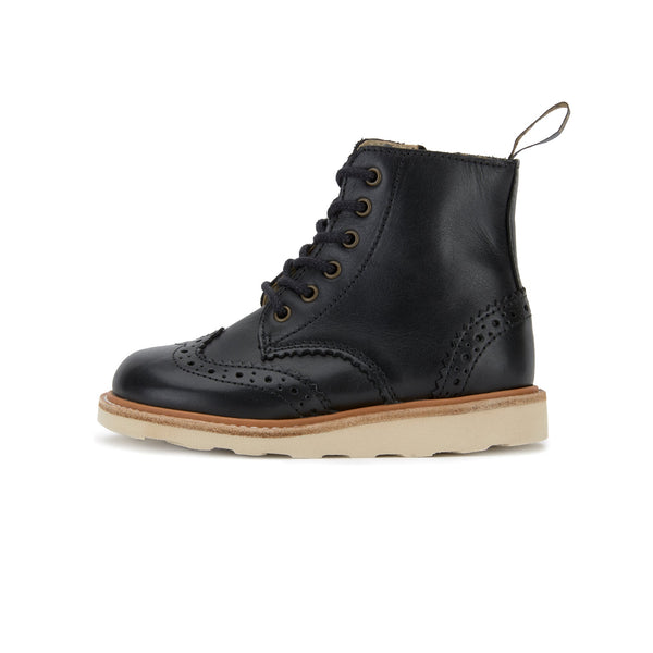 YOUNG SOLES Sidney Brogue Boot - Black