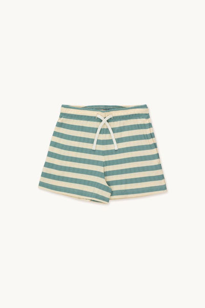 TINYCOTTONS STRIPES SHORT *pastel yellow/light teal*