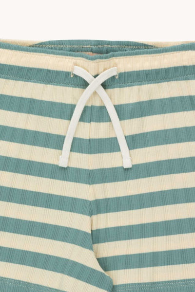 TINYCOTTONS STRIPES SHORT *pastel yellow/light teal*