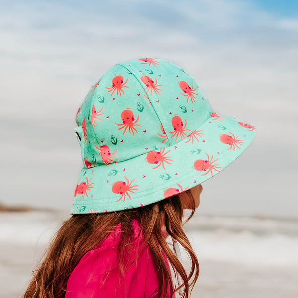 BEDHEAD HATS Girls Beach Hat Ponytail Bucket - Octopus