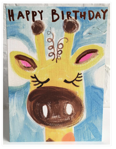 Paper Salad HAPPY BIRTHDAY Giraffe CARD