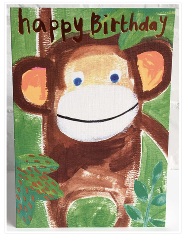 Paper Salad HAPPY BIRTHDAY Monkey CARD