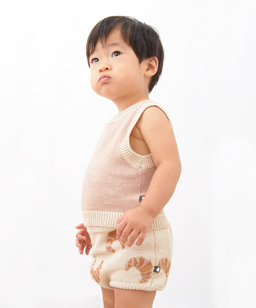 OEUF NYC Vest & Bloomers Set Eggshell/Croissant