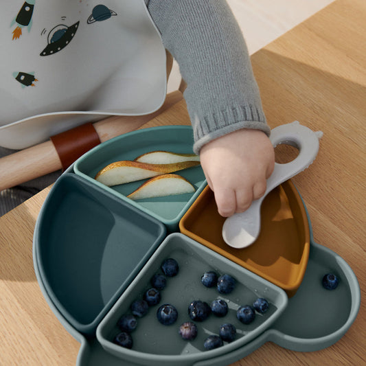 Liewood Arne Divider Plate Mr bear blue fog multi mix