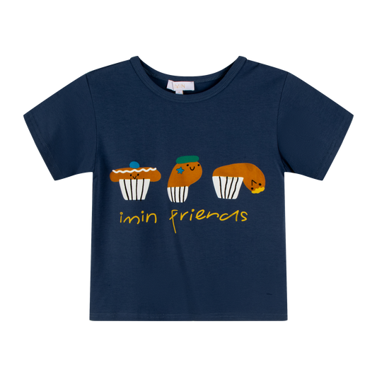 IMIN KIDS Kids T-shirt Navy Blue Little Cupcake Friends