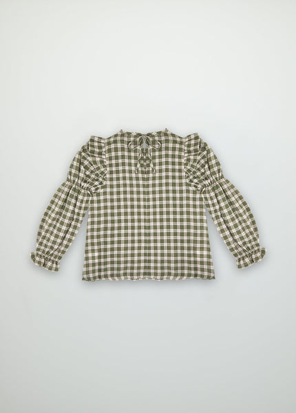 THE NEW SOCIETY DOMINIQUE BLOUSE HERB CHECK women