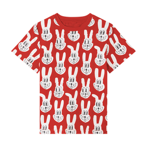 STELLA MCCARTNEY All Over Rabbit Print Organic Cotton T-shirt Kids