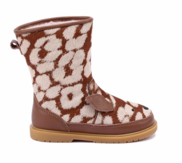 DONSJE WADUDU EXCLUSIVE LINING BAMBI BOOTS BROWN SPOTTED PONY HAIR