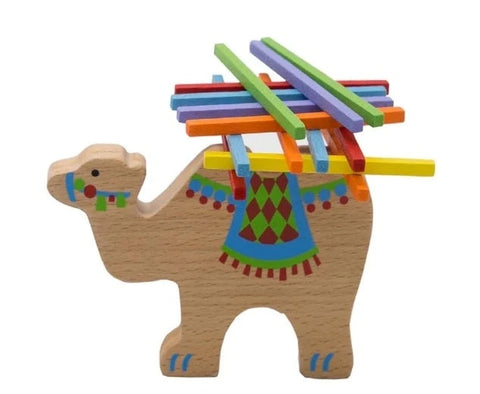 Wooden Camel Stacking Game In Tin
