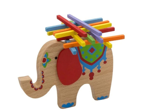 Wooden Elephant Stacking Game In Tin