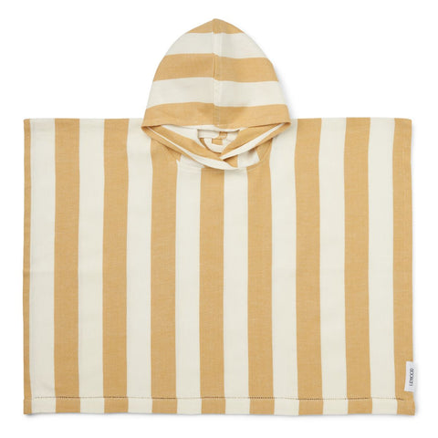 LIEWOOD ROOMIE PONCHO Y/D STRIPES WHITE / YELLOW MELLOW