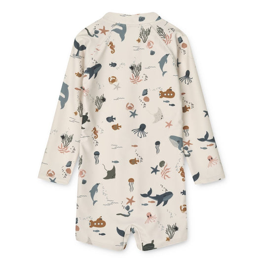 LIEWOOD Max Printed Longsleeve Swim Jumpsuit SEA CREATURE / SANDY