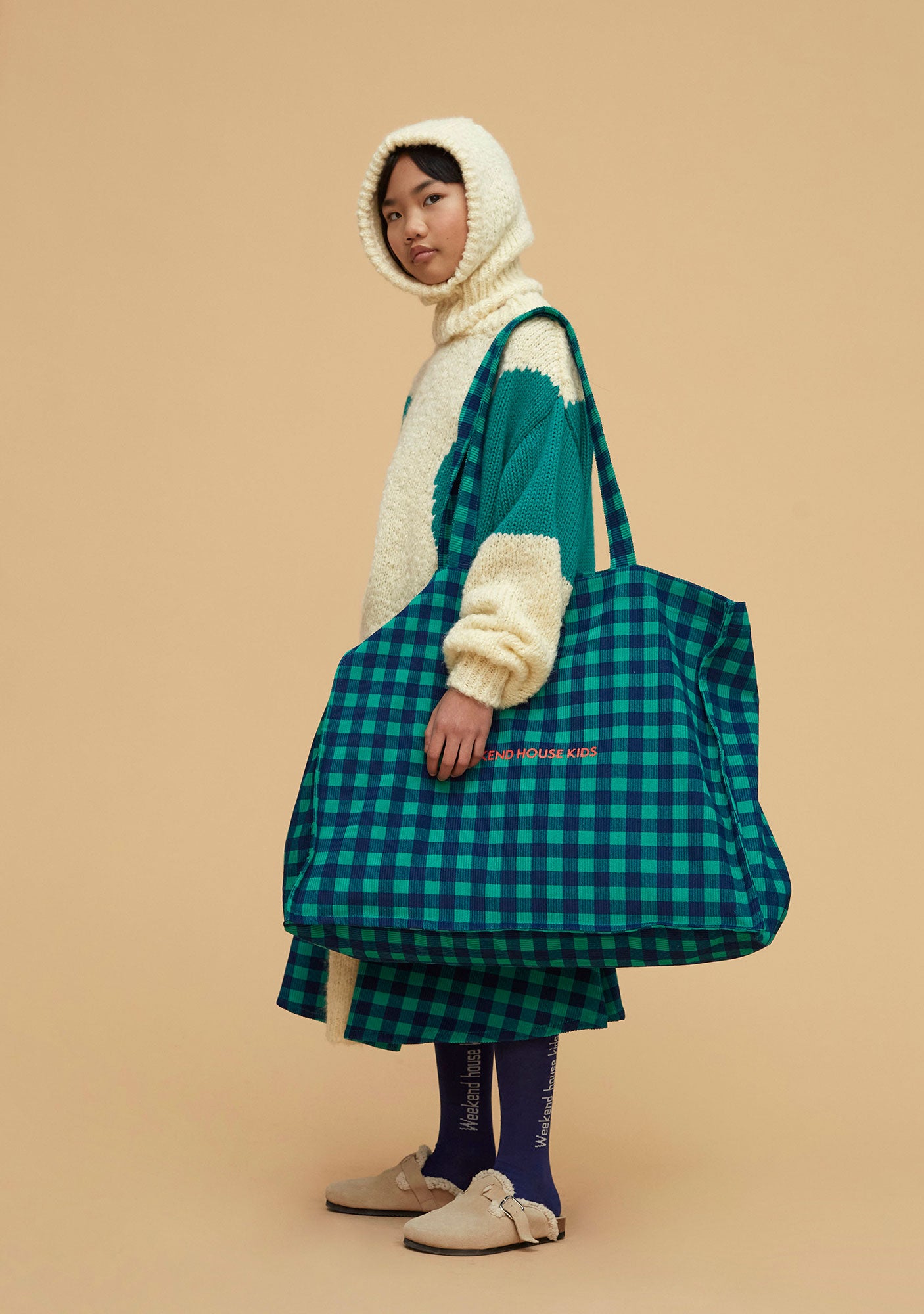 Weekend House Kids Check corduroy bag