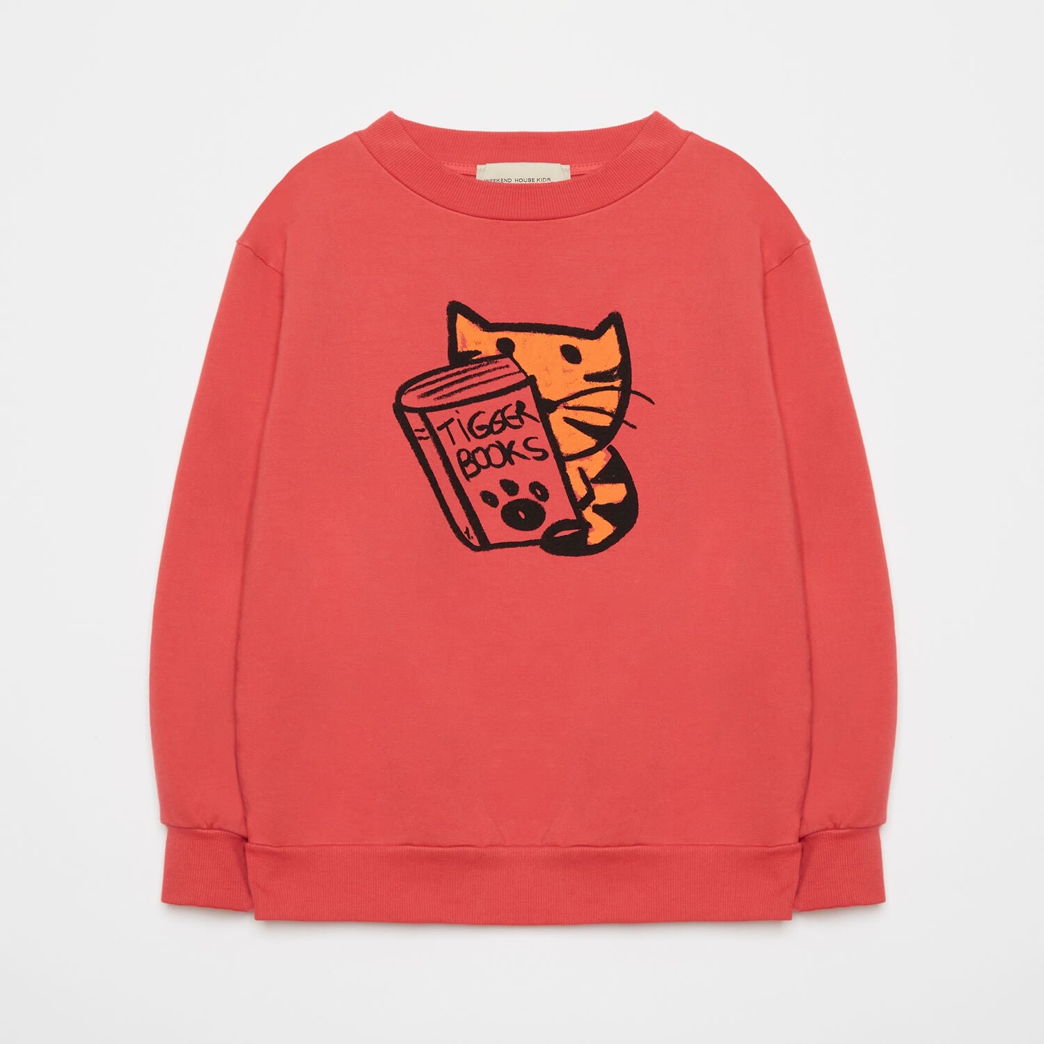 Weekend House Kids Tiger book sweatshirt (red)