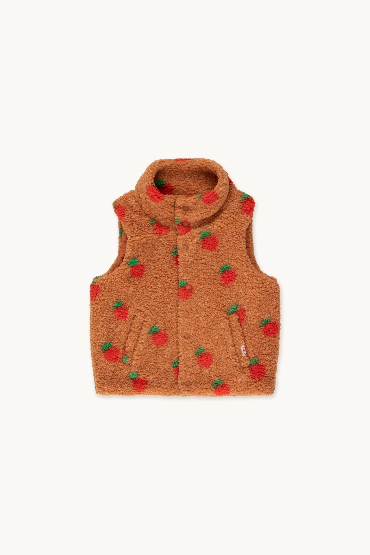 TINYCOTTONS APPLES SHERPA VEST light brown
