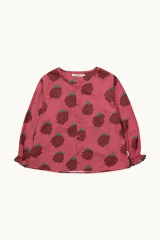 TINYCOTTONS RASPBERRIES FRILLED SLEEVES BLOUSE berry