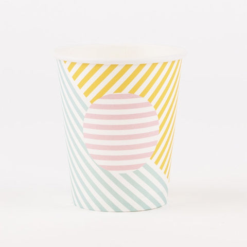 paper cups - pastel stripes