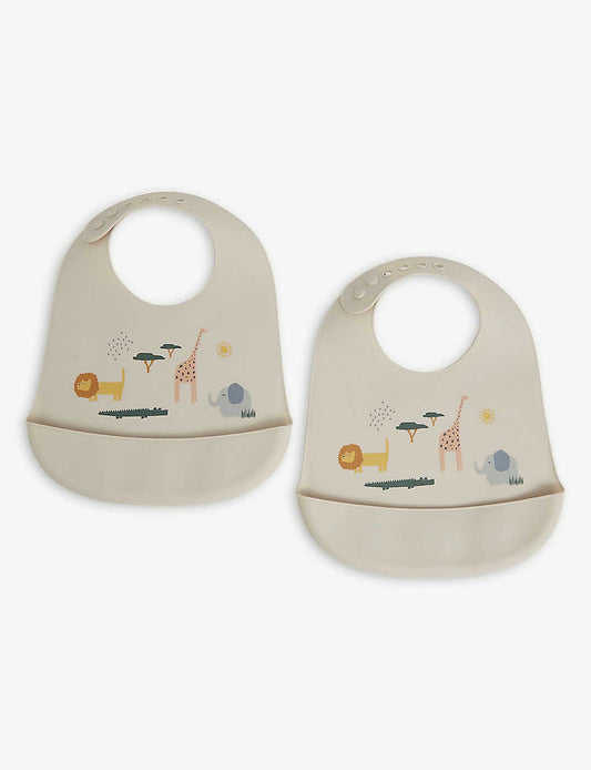 Liewood Tilda Silicone Bib 2 - Pack Safari sandy mix